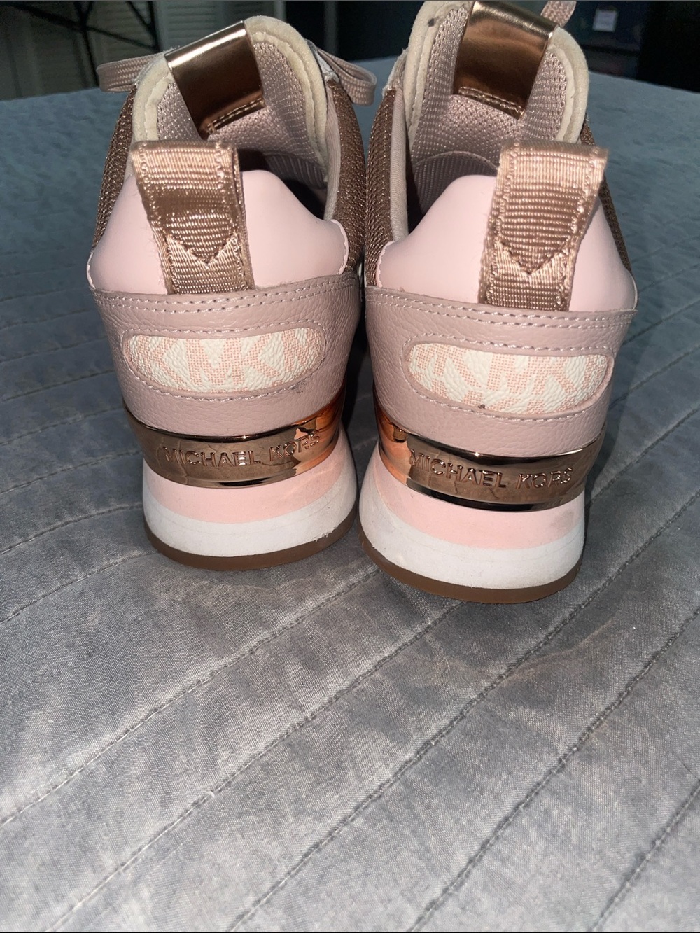 Michael Kors Pink and Rose Gold Logo Trainer Sneakers - Picture 6 of 8